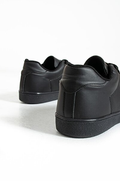 Lubrand Black Anatomical Flexible Sole Lace-Up Sports Shoes Casual Sneaker