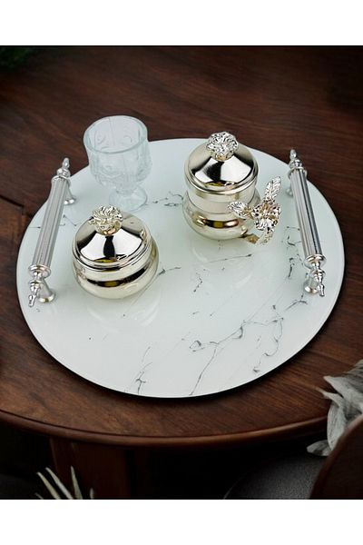 CyzHome Radiance Silver Engagement Tray