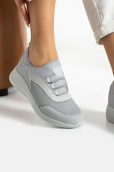 Lubrand Ledově šedé Anatomické Tenisky s flexibilní podrážkou Nazouvací Tenisky pro volný čas