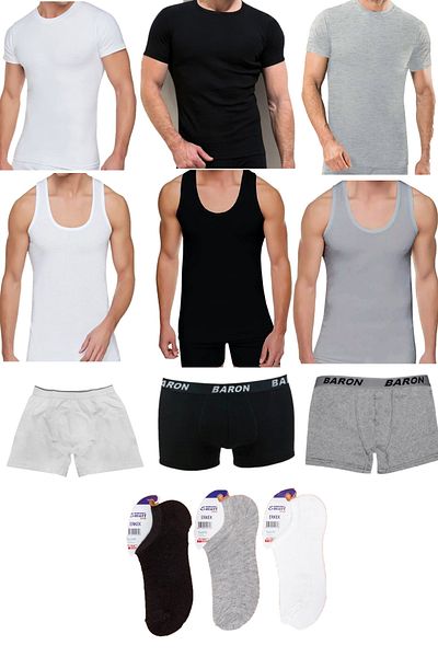 SİERNA 12-Piece Economical Men's Underwear Set Srn-003296