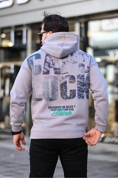 Miron Three Thread Smoked Oversize Hooded Sweatshirt - Back Printed - 2441