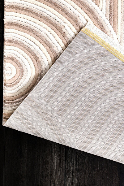 KONFOR Vola 2901 Soft-Textured Modern Living Room, Kitchen, Corridor Rug – Cream, Non-Dust Machine-Made Rug