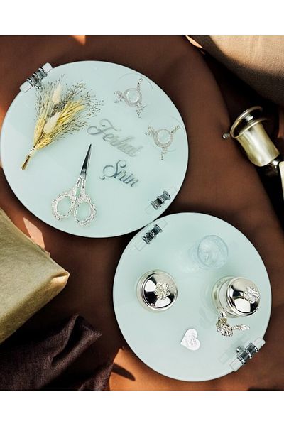 CyzHome Cherish Promise Tray and Groom Coffee Cup Tray