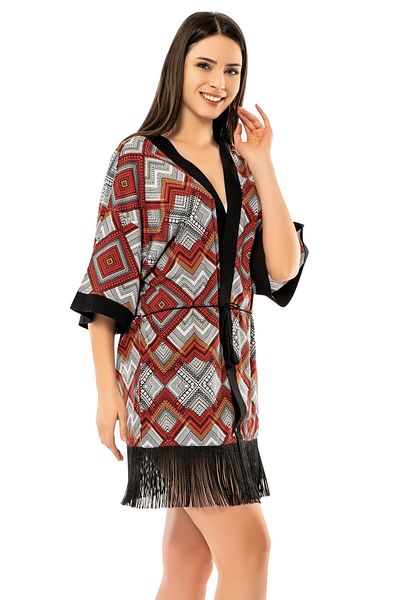 ERDEM İÇ GİYİM Erdem Red Sleepwear and Dressing Gown Set 8527