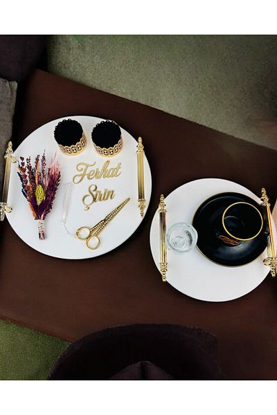 CyzHome Commitment Gold Polyester Engagement Tray