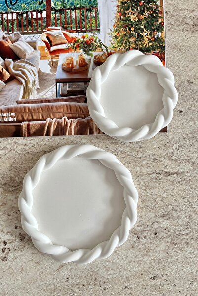 Mandalin Art Studio Σετ 2 διακοσμητικά πιάτα με κυρτό, πιάτο κοσμήματος