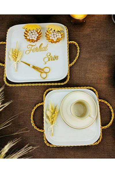 CyzHome Forever Gold Promise Tray and Engagement Tray