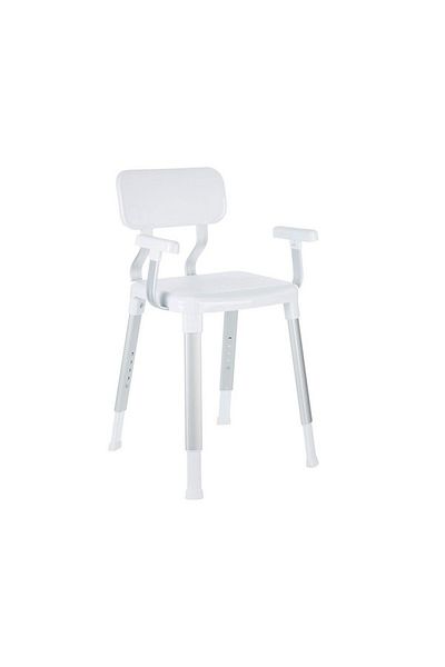 Prima Nova Non Slip Legs Bathroom Stool with Back and Arm Support