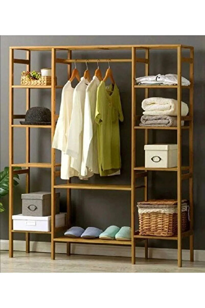 HFAY Design Ahşap Açık Gardırop 150*140*25 B Gardırop