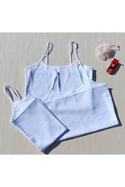 siyalife Ribbed Flexible 3-Piece White Women's Tank Top