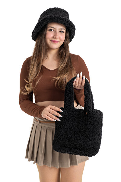 PANCHY CANKY Kadın Peluş Teddy Omuz Çantası - Yumuşak ve Şık Tasarım