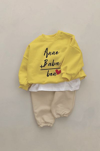 ADABEBEK New Season Mom Dad I Printed 2-Piece Baby Suit 22013