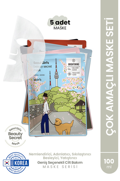 Skin79 Tüm Cilt Tiplerine Uygun Şok Etkili Bakım Seti Maskesi 5 Adet