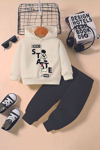 ADABEBEK Premium State Mickey Printed Hoodie 2-Piece Baby Set 232365