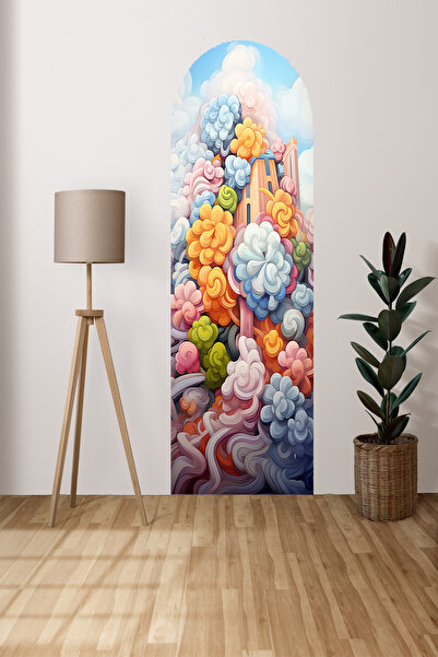 InkSyncStudios Kendiliğinden Yapışkanlı Kalın Kanvas Dokulu Dekoratif Bohem A...