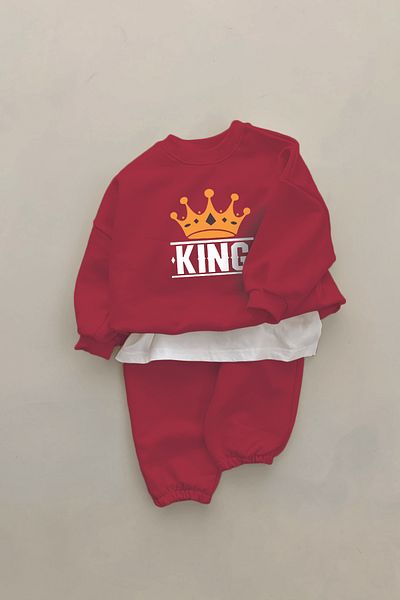 ADABEBEK New Season King Printed 2-Piece Baby Set 22564