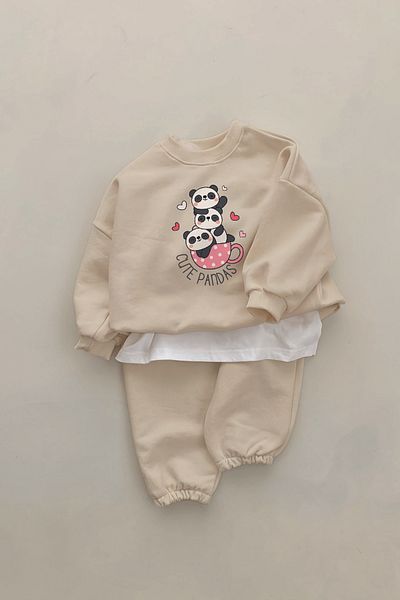 ADABEBEK New Season Cute Pandas Printed 2-Piece Baby Set 23394