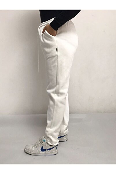 THE WHITE Pantaloni de sport albi cu picioare drepte pentru femei