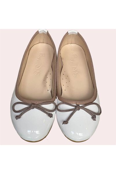 Baby DS Fundita de balerina alba din piele lacuita - 25