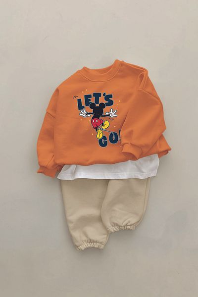 ADABEBEK New Season Let's Go Mickey Printed 2-Piece Baby Set 232348