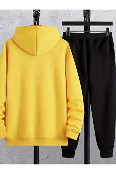 DAXİS Sportwear Company Ayıcık Baskılı Eşofman Takımı - Kapüşonlu Sweatshirt Jogger Eşofman Alt Üst Takım