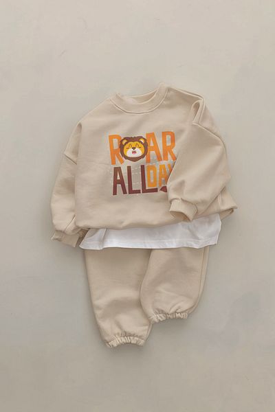 ADABEBEK New Season Roar All Day Lion Printed 2-Piece Baby Set 23326