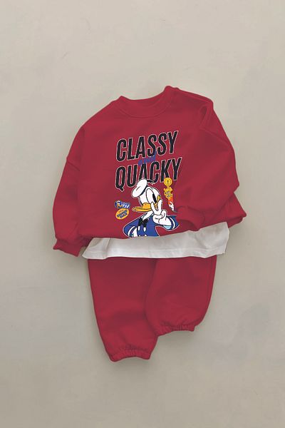 ADABEBEK New Season Classy Duck Printed 2-Piece Baby Set 23240
