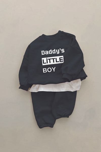 ADABEBEK New Season Daddy's Little Boy Printed 2-Piece Baby Suit 22579