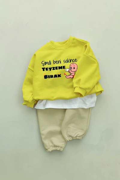 ADABEBEK New Season Halama Drop Printed 2-Piece Baby Girl Set 232334