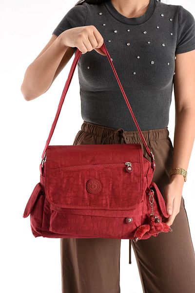 571 Collections Çanta Crossbody Ultra-Light Multi-Pocket Shoulder Bag Red (Model: 571-6N)