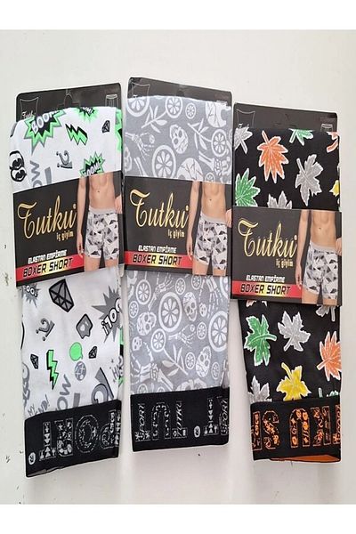 Tutku Men's Colorful Boxers 3 Pieces