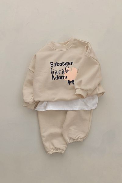 ADABEBEK New Season Daddy's Little Man 2-Piece Baby Suit 22016-10