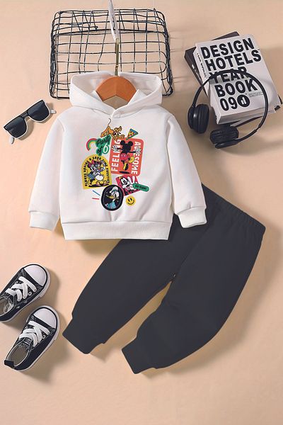 ADABEBEK New Season Miki Firends Printed Hoodie 2-Piece Baby Set 232341