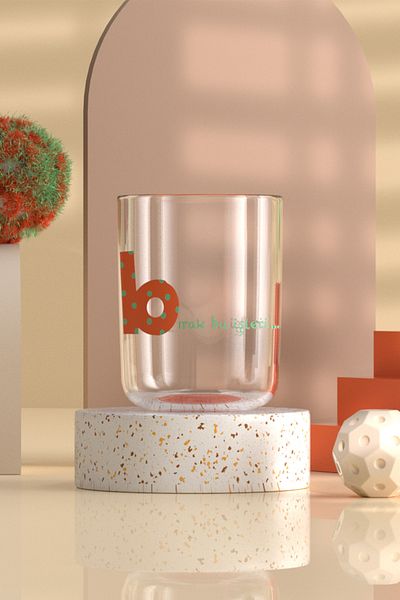 Rakle Mood Letter B Glass Orange 350 Cc