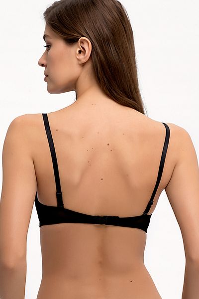 AYYILDIZ Women's Black Lace Thin Sponge Bra