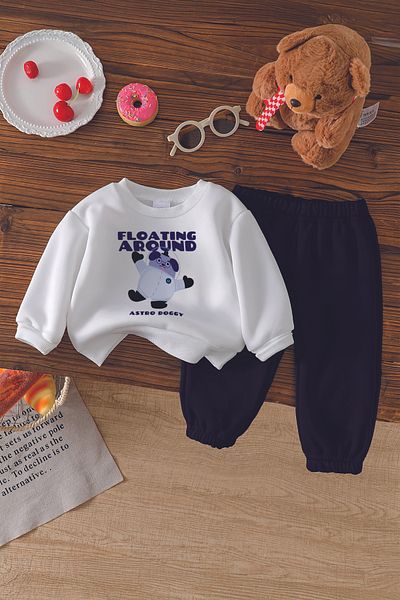 ADABEBEK Premium Astronaut Puppy Printed 2-Piece Baby Set 22860