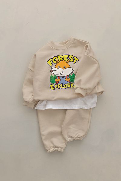ADABEBEK New Season Forest Explore Fox Printed 2-Piece Baby Set 23338