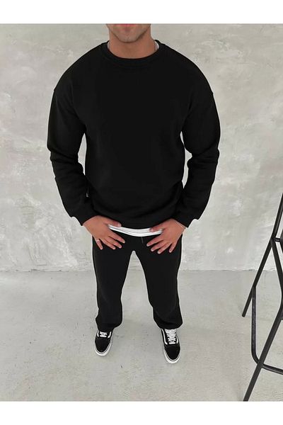 DOLİT Σετ φόρμας Winter Crew Neck Basic - Μαύρο