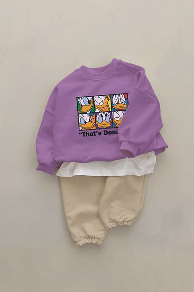 ADABEBEK New Season Hey Duck Cartoon Character Printed 2-Piece Baby Set 23293