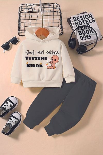 ADABEBEK New Season Let Me Go to My Aunt Printed Hoodie 2-Piece Baby Set 232329