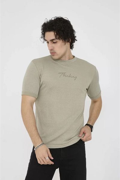 Viyamo Μπλουζάκι Unisex Crew Neck Slim Fit - Ανοιχτό πράσινο