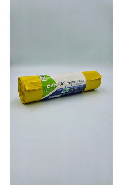 Ethex Industrial Jumbo Size Garbage Bag (10 Pcs 350Gr 80 X 110cm 90Lt Yellow 5 Roll)