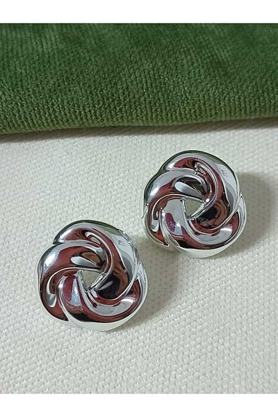 mos&more Silver Vintage Coiled Women's Earrings