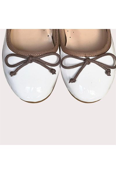 Baby DS Fundita de balerina alba din piele lacuita - 25