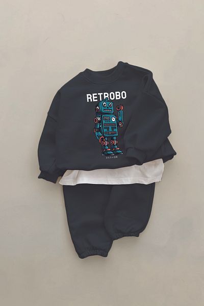 ADABEBEK New Season Retrobo Printed 2-Piece Baby Set 22794