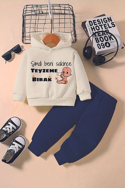 ADABEBEK New Season Let Me Go to My Aunt Printed Hoodie 2-Piece Baby Set 232329
