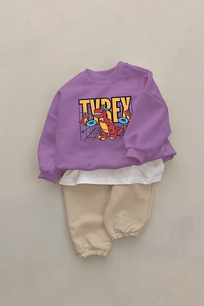 ADABEBEK New Season T-Rex Character Printed 2-Piece Baby Set 23389