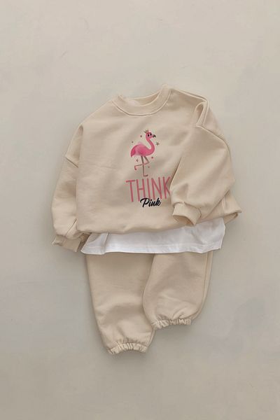ADABEBEK Premium Pink Flamingo Printed 2-Piece Baby Set 22863