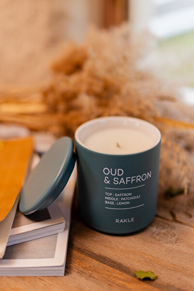 Rakle Cashmere Seramik Kapaklı Kavanoz Mum Yeşil 300 gr