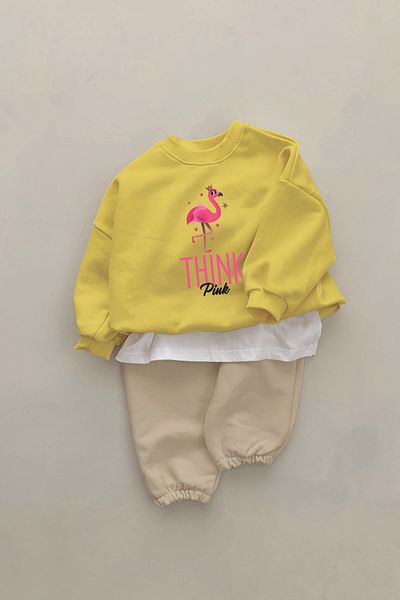 ADABEBEK Premium Pink Flamingo Printed 2-Piece Baby Set 22863